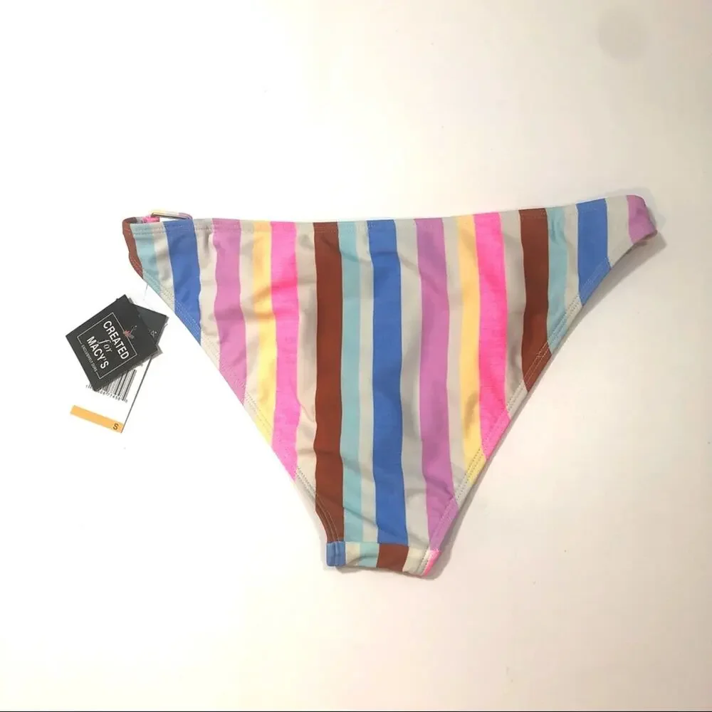 California Waves Stripe Hipster Bikini Swim Bottom